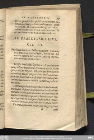 De Praedicabilibus. Cap. III.