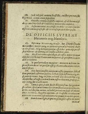De Officiis Supremi Metatoris atq[ue] Mensoris