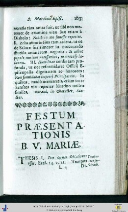 Festum Praesentationis B. V. Mariae.