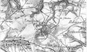 Dresden-Unkersdorf. Ausschnitt aus: Oberreit Sect. Dresden, 1821/22