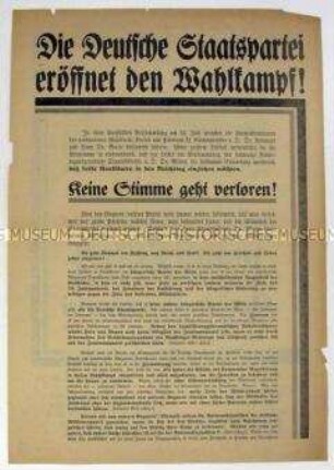 Sonderdruck der Deutschen Staatspartei zur Reichstagswahl 1930