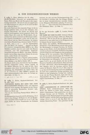 A. Die eigenhändigen Werke