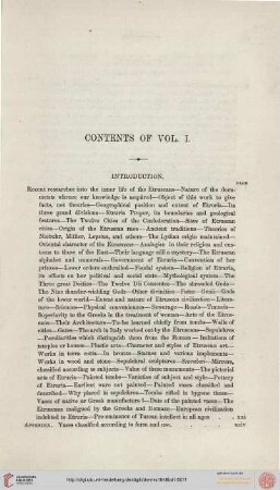 Contents of Vol. I