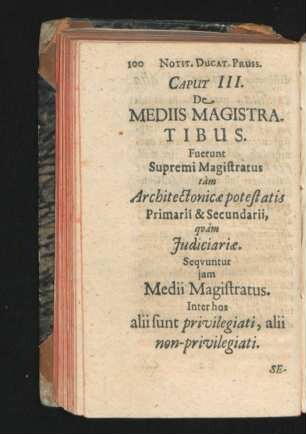 Caput III. De Mediis Magistratibus.