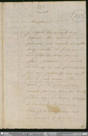 Eigenh. Brief von Eugène Burnouf an August Wilhelm von Schlegel, Paris, 13.11.1831