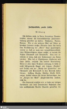 Zwischenstücke, zweite Hälfte