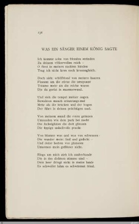 Was ein Sänger einem König sagte
