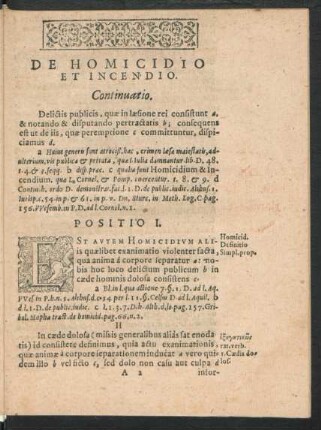 De Homicidio Et Incendio.