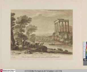 [Landschaft mit Tempel, mit Mercur und Battus.]