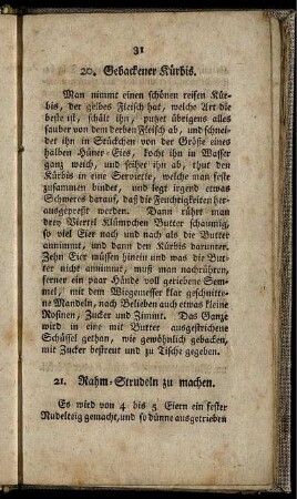 21. Rahm-Strudeln zu machen.