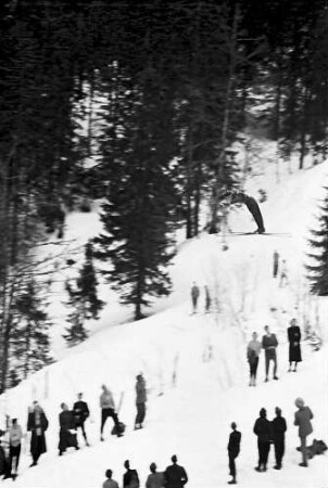 Feldberg: Internationales Feldberg-Skispringen; Flieger seitlich gesehen