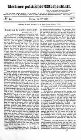 No 27, 8. Juli 1837