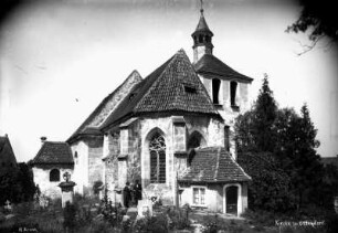 Ottendorf (Bahretal-Ottendorf). Pfarrkirche (E. 14. Jh.). Ansicht von Südosten