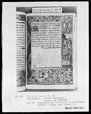 Lateinisches Stundenbuch (Livre d'heures) — Moses und Aaron, Folio 48recto