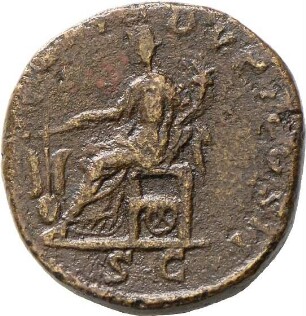 Sesterz des Clodius Albinus mit Darstellung der Fortuna