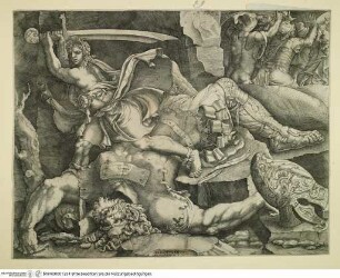 David enthauptet Goliath mit einem Schwert (?)
