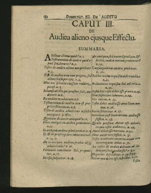 Caput III. De Auditu alieno eiusque Effectu.