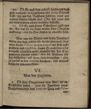 VI. Von den Zuhörern
