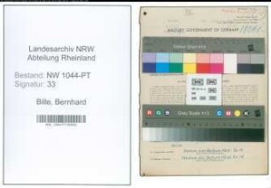 Entnazifizierung Bernhard Bille , geb. 10.05.1892 ()