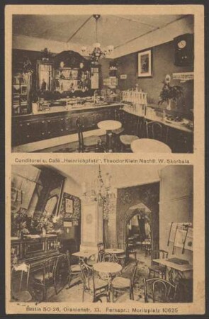 Ansichtskarte Konditorei und Café „Heinrichplatz“, Oranienstraße 13
