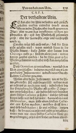 Cap. I. Der verhaltene Urin.