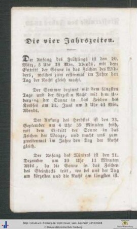 Die vier Jahrszeiten.