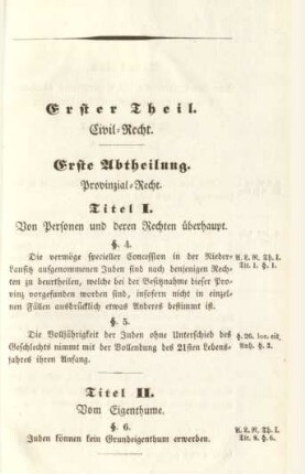 Erster Theil. Civil-Recht.