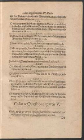 Casus & Quaestiones partis V.