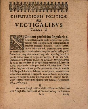 Disputatio politica de vectigalibus