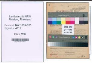 Entnazifizierung Willi Esch , geb. 23.05.1902 (Gemuesehaendler)