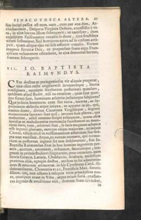 VII. Io. Baptista Raimundus.