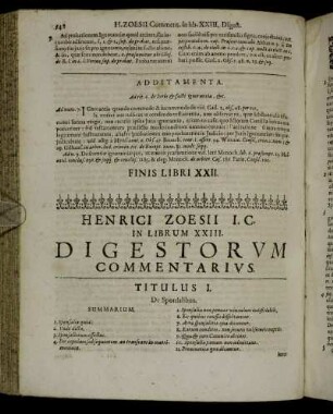 In Librum XXIII.
