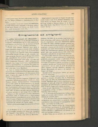 Emigrazione ed emigranti.