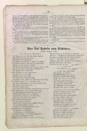 Aus den Fabeln von Lichtwer