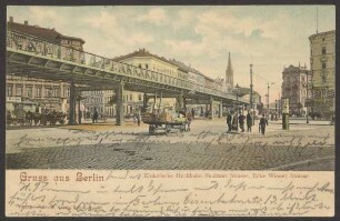 Ansichtskarte „Hochbahn Ecke Skalitzer-, Wiener- und Oranienstraße“