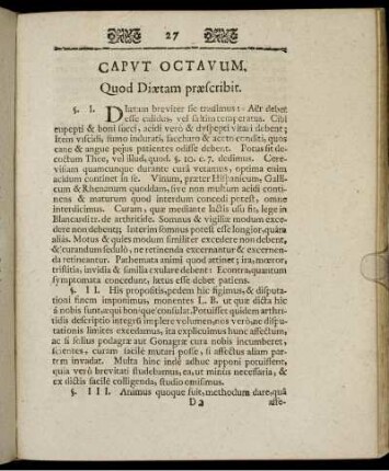 Caput Octavum. Quod Diætam præscribit.