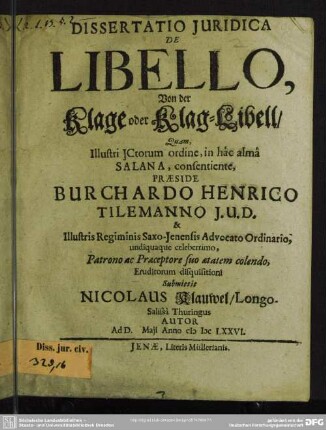 Dissertatio juridica: De libello