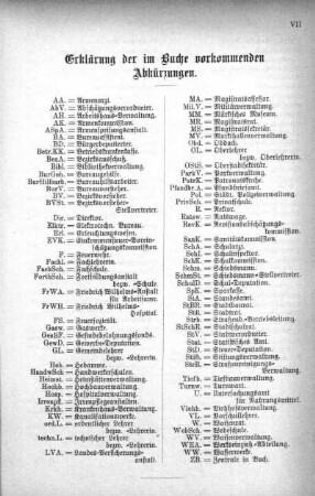 Erklärung der im Buche vorkommenden Abkürzungen