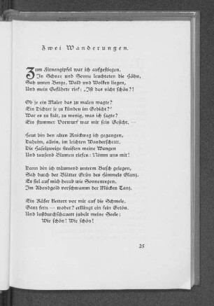 Zwei Wanderungen.