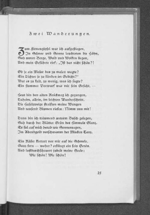 Zwei Wanderungen.