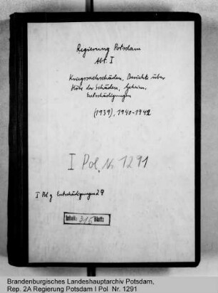 Feststellung von Kriegssachschäden und Zahlung von Entschädigungen