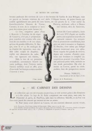 Les récentes acquisitions du Musée du Louvre : au cabinet des dessins