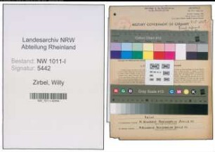 Entnazifizierung Willy Zirbel , geb. 21.06.1891 (Schlosser)