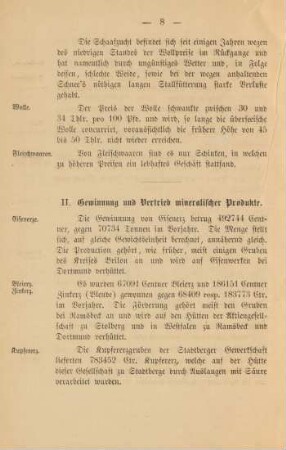 II. Gewinnung und Vertrieb mineralischer Produkte.