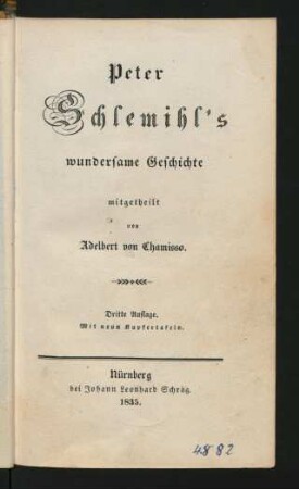 Peter Schlemihl's wundersame Geschichte