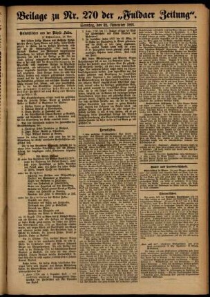 Zweite Ausgabe vom Sonntag, den 22. November 1891.