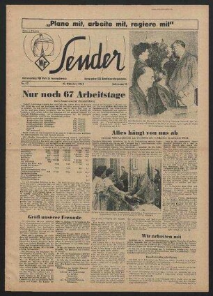 Betriebszeitung 'WF-Sender', Nr.37/1958 (10. Oktober 1958)