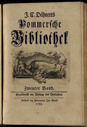 2: J. C. Dähnerts Pommersche Bibliothek