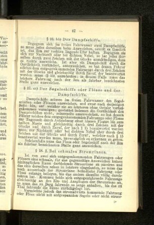 § 18. 2. Bei schmalen Stromrinnen.