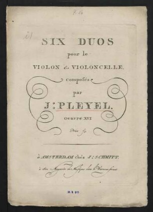 Six duos pour le violon et violoncelle, op. 16